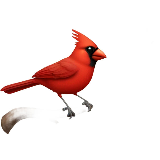 red cardinal standing on a branch emoji