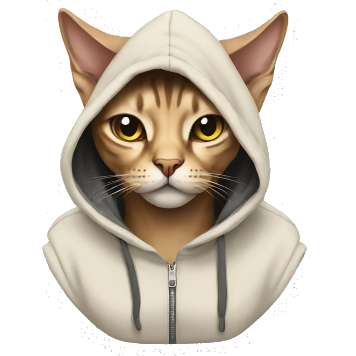 Cat sphinx wearing a hoodie emoji