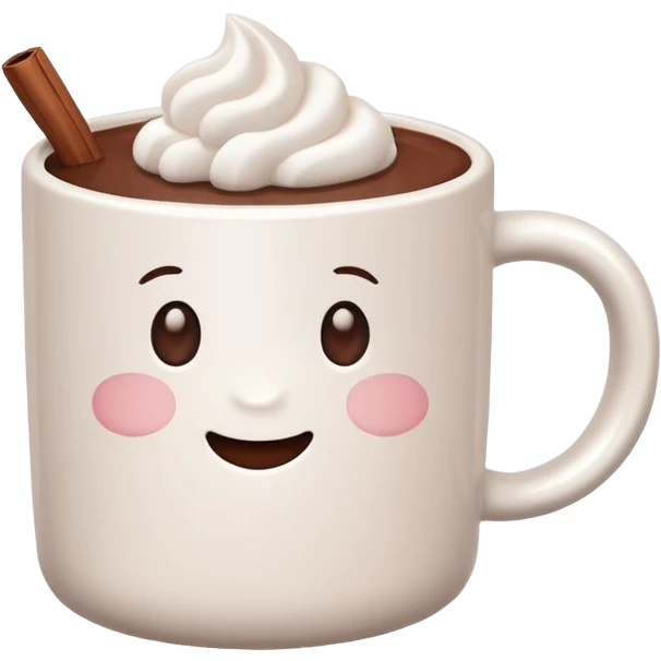 Hot coco with mashmellows in a mug emoji