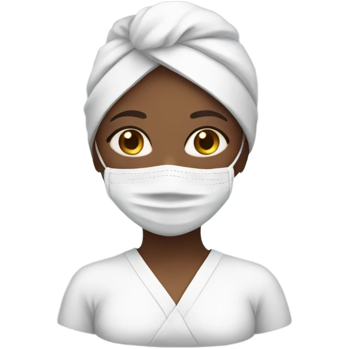 a girl with a spa face mask emoji