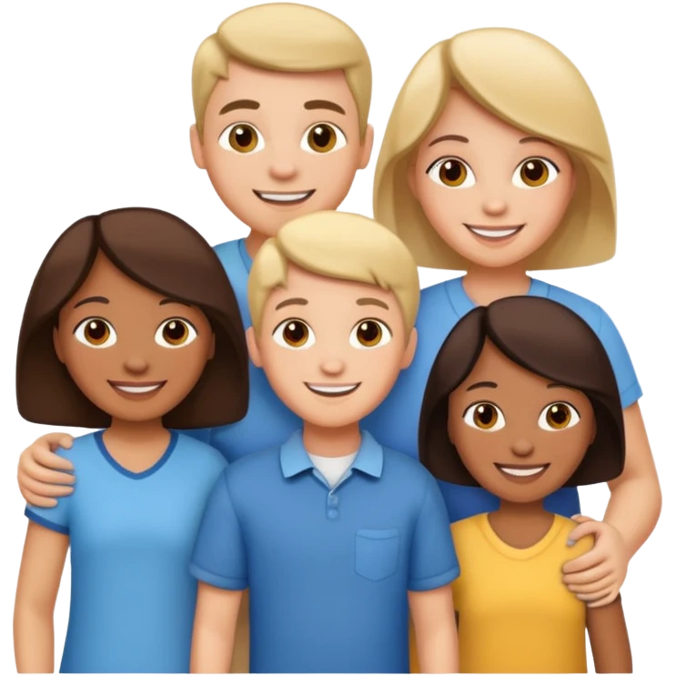 an american couples with 3 children in the age of school emoji
