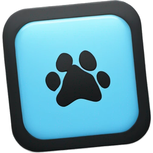 Baby blue square with a black paw print in the middle emoji