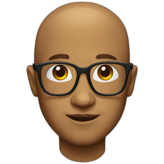 nerd with big ears bald emoji