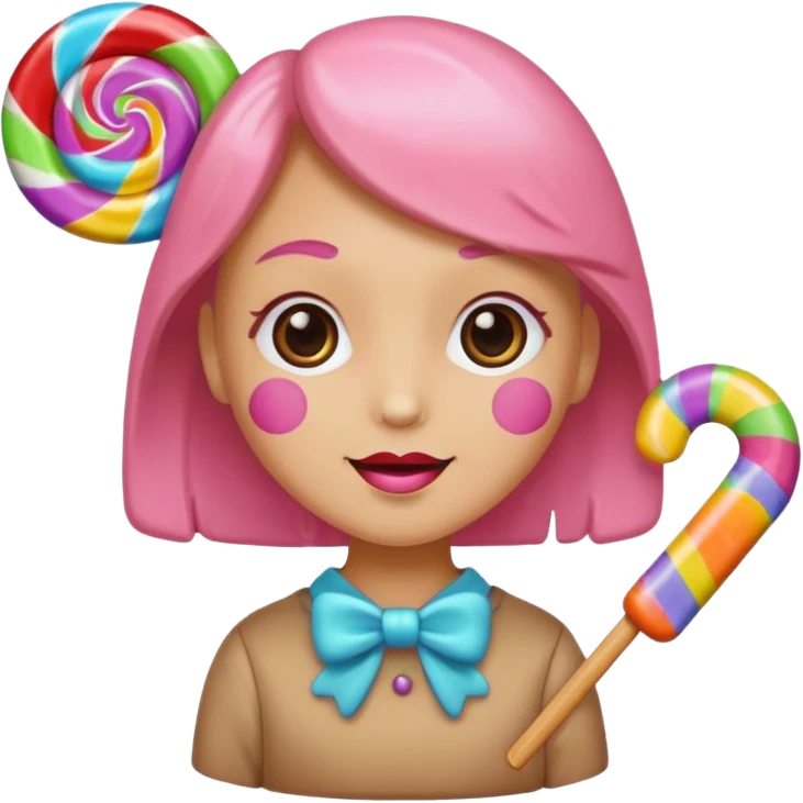 candy with a face and accessories emoji