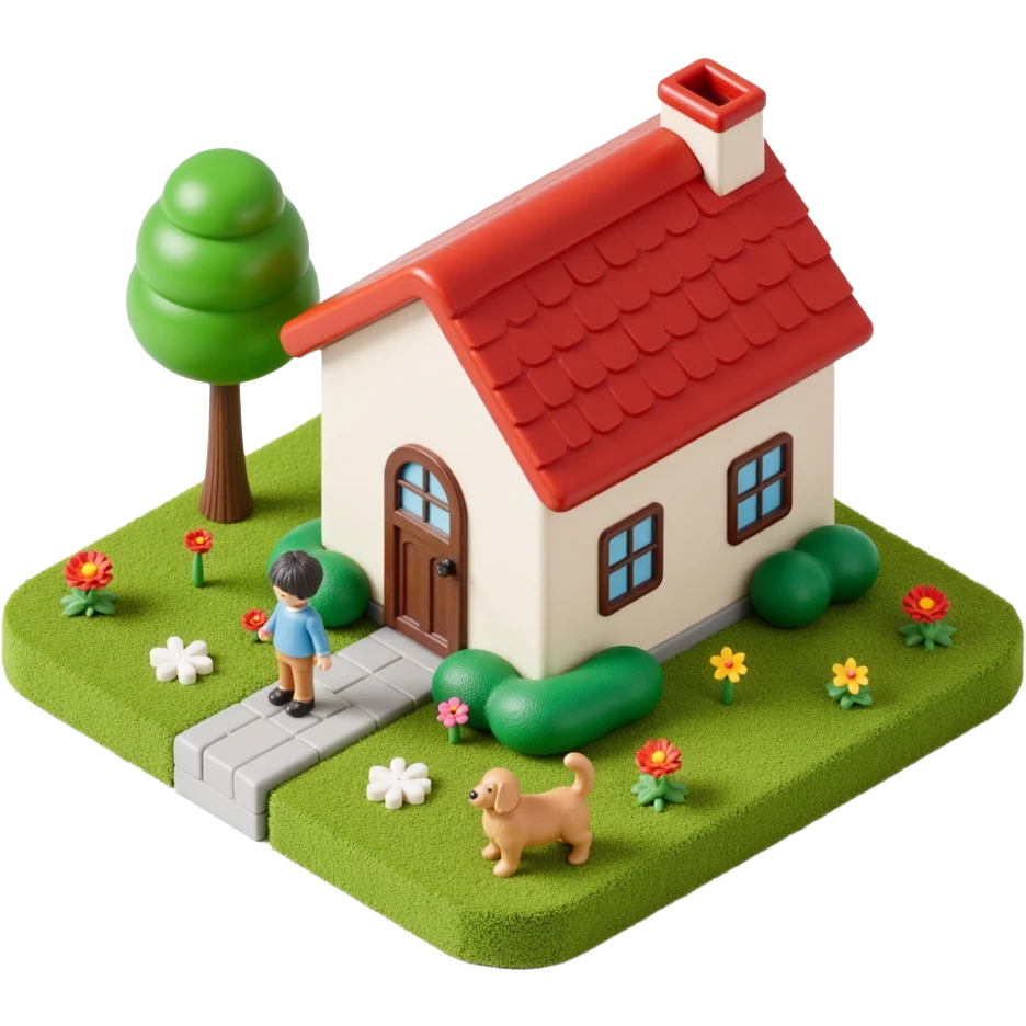 house with a family and pet emoji