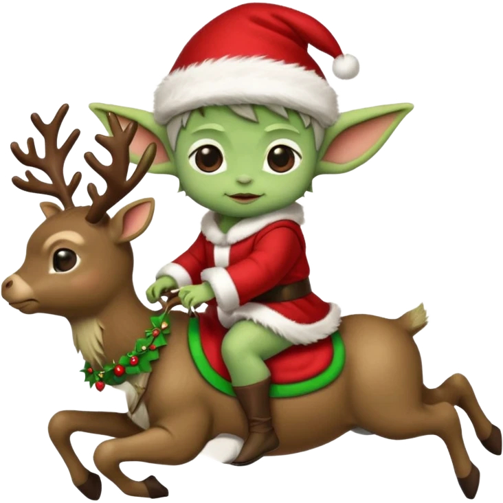 baby yoda riding eindeer christmas emoji