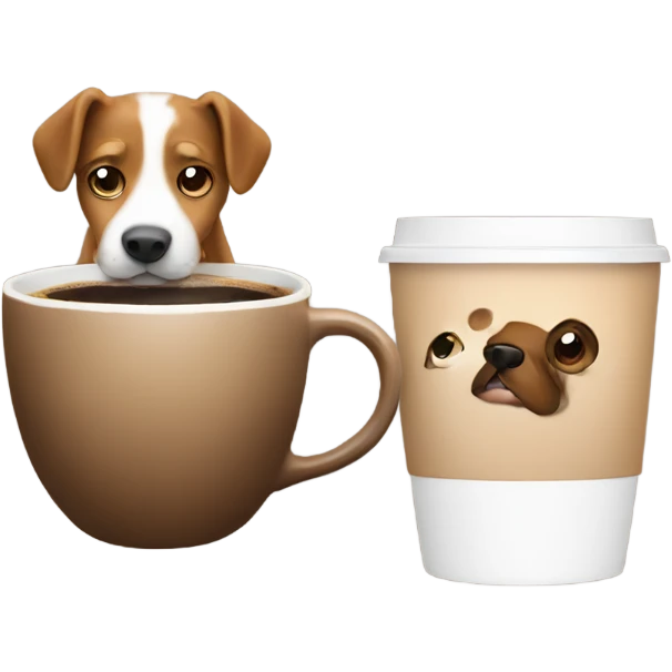 cooffe and dog emoji
