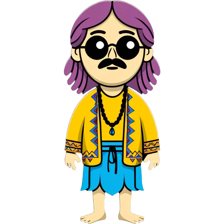 Weird hippie shrugging emoji