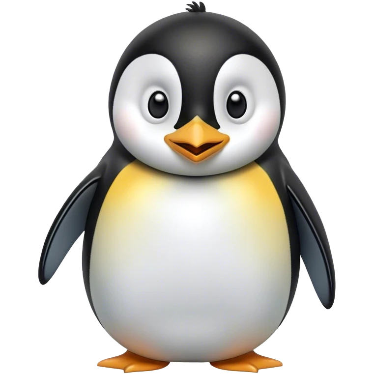 Cinematic Comical Emperor Penguin Portrait Emoji, Head tilted dramatically with an exaggeratedly shocked expression, featuring sleek, polished plumage with wide, comically expressive eyes filled with exaggerated disbelief, Simplified yet hilariously expressive features, highly detailed, glowing with a slightly sassy polar glow, high shine, dramatic yet playful, stylized with an air of cheeky arctic attitude, soft glowing outline, capturing the essence of a meme-worthy penguin that appears ready to side-eye its way into viral internet fame instantly! emoji