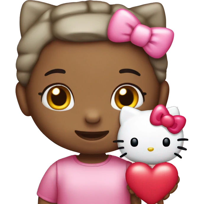 hello kitty with heart emoji