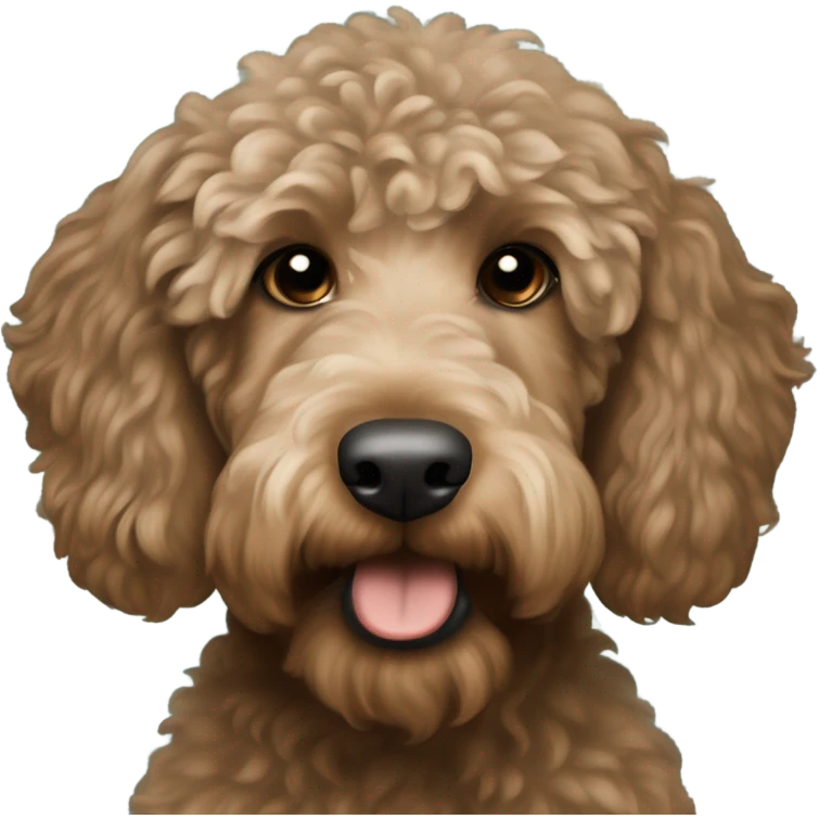 Light brown with little dark brown Labradoodle wearing a Philadelphia Eagles jersey emoji