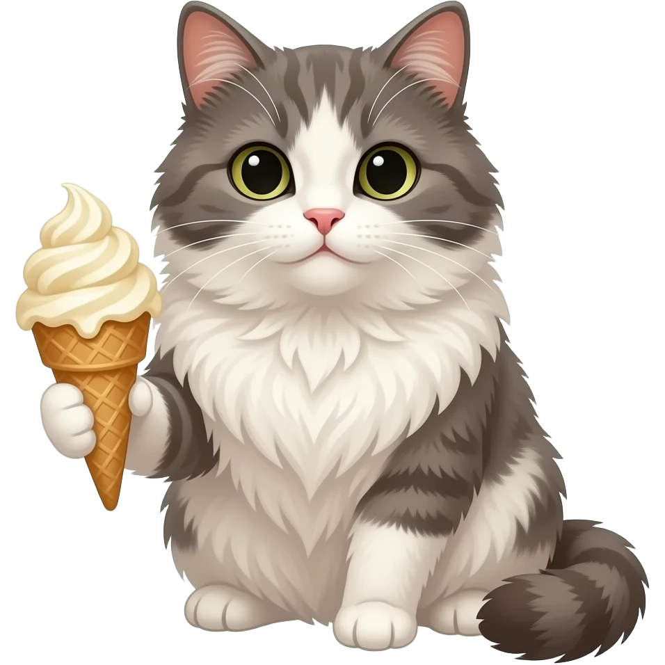 cat with ice cream emoji