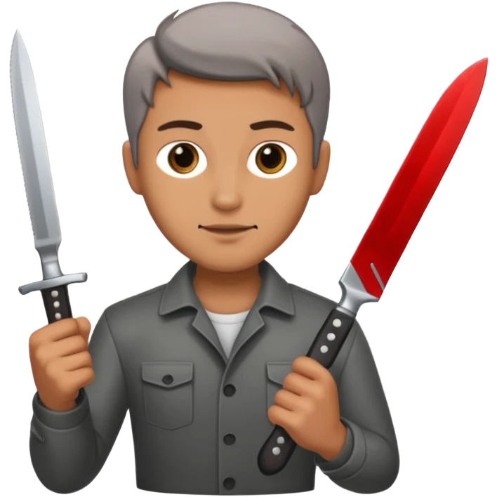 Un señor guapo con un cuchillo  emoji