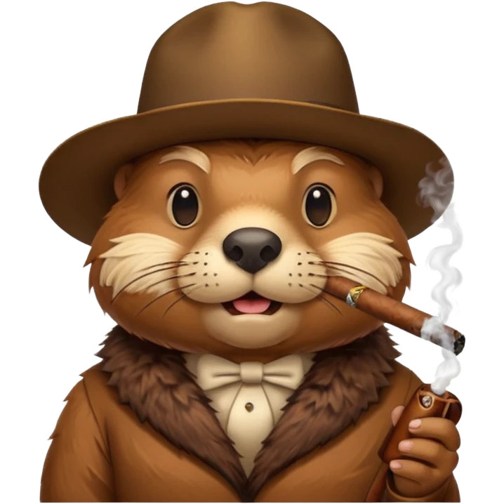 beaver head smoking a cigar emoji