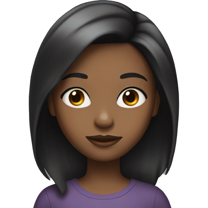 Black 10yr girl with black hair and blonde highlights emoji