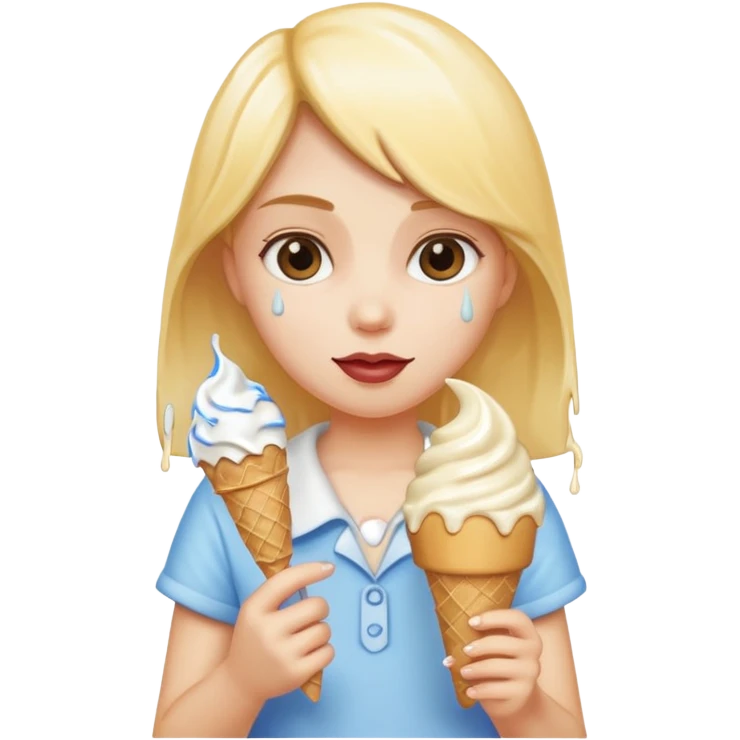 Girl holding an ice cream  emoji