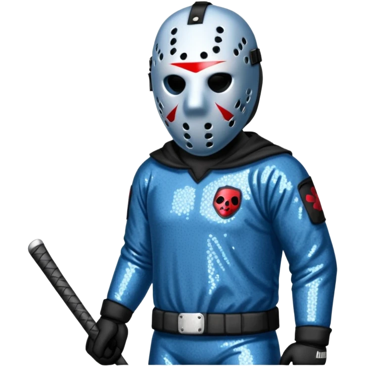 Jason Voorhees with blue grey sequin outfit  emoji