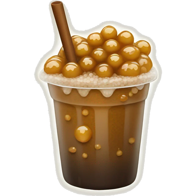 brown sugar boba with tapioca pearls emoji