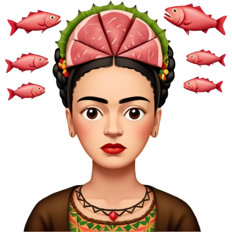 frida khalo style spam meat jungle art landscape  emoji