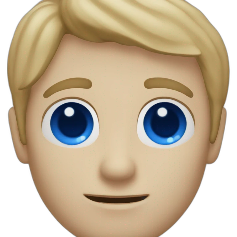 Homme chauve et yeux bleus emoji