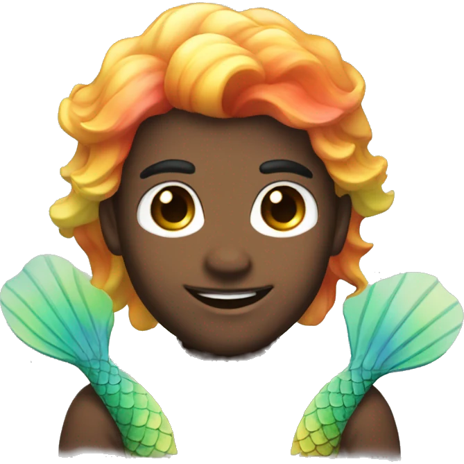 Rainbow male mermaid  emoji