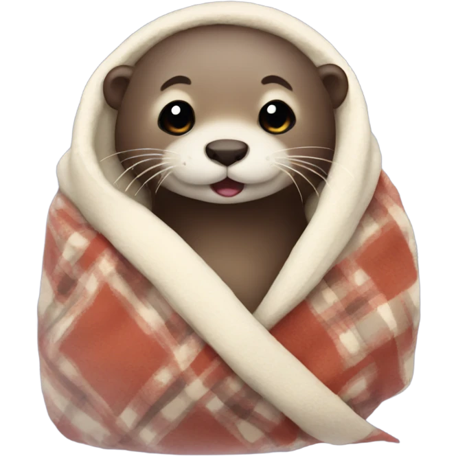 Cute otter in blanket  emoji