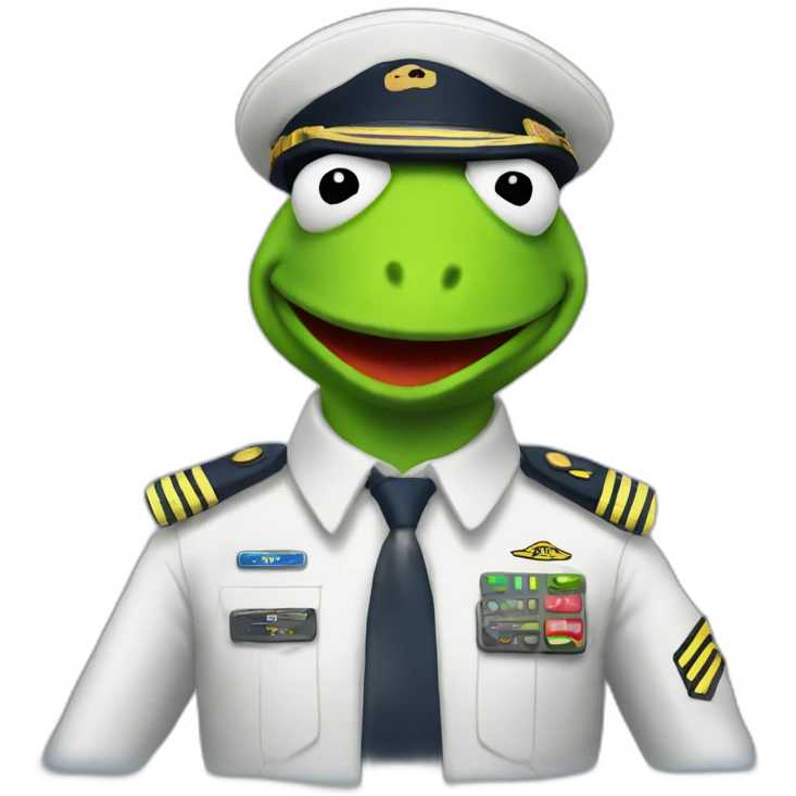 kermit as airline pilot emoji