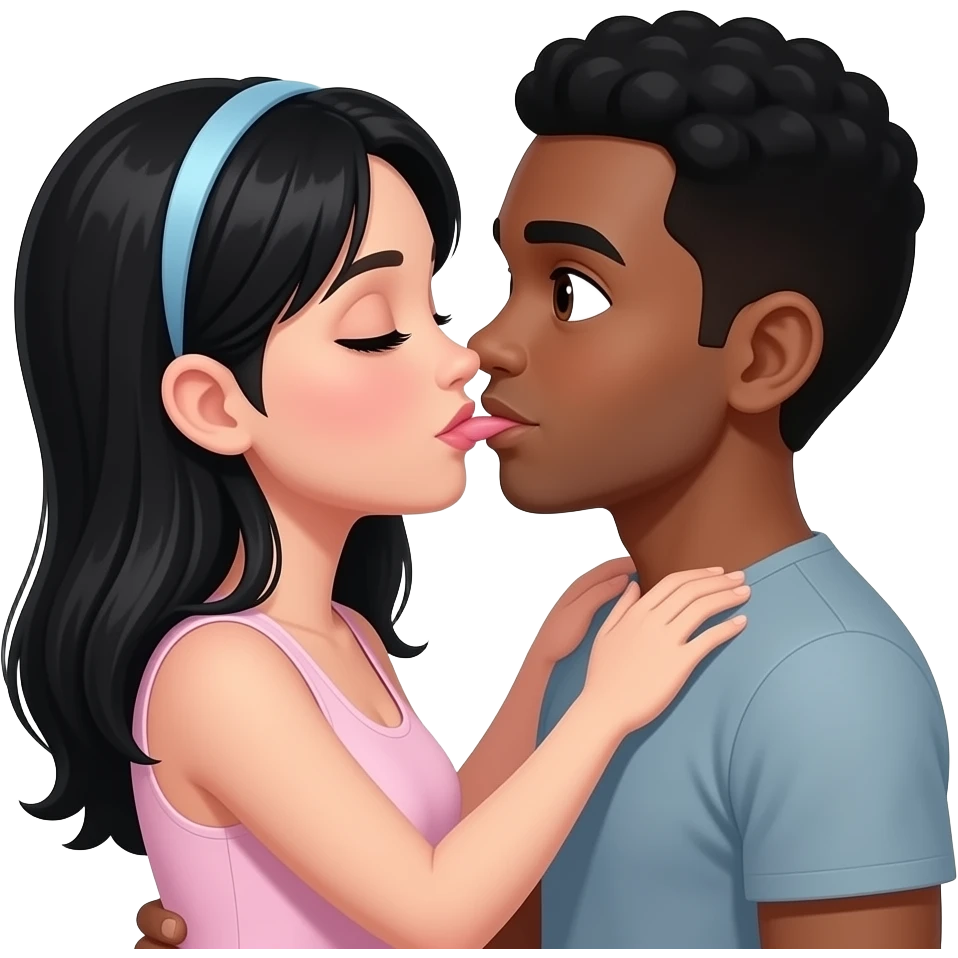 white woman with black hai sex with a little dark man emoji