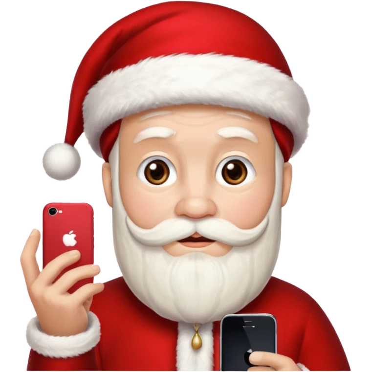 Papa noel robando un iphone emoji