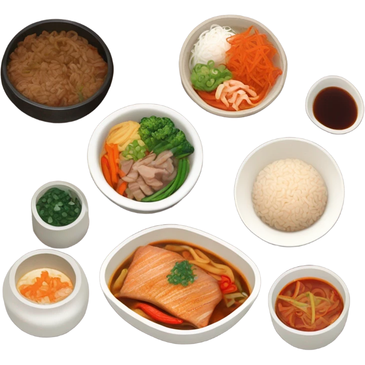 small portion healthy korean meal emoji