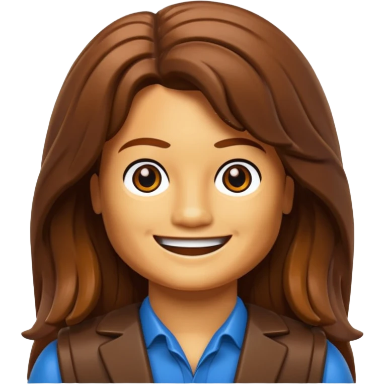 Lego character wit brown long hair emoji