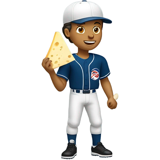 White Baseball player eating cheese emoji