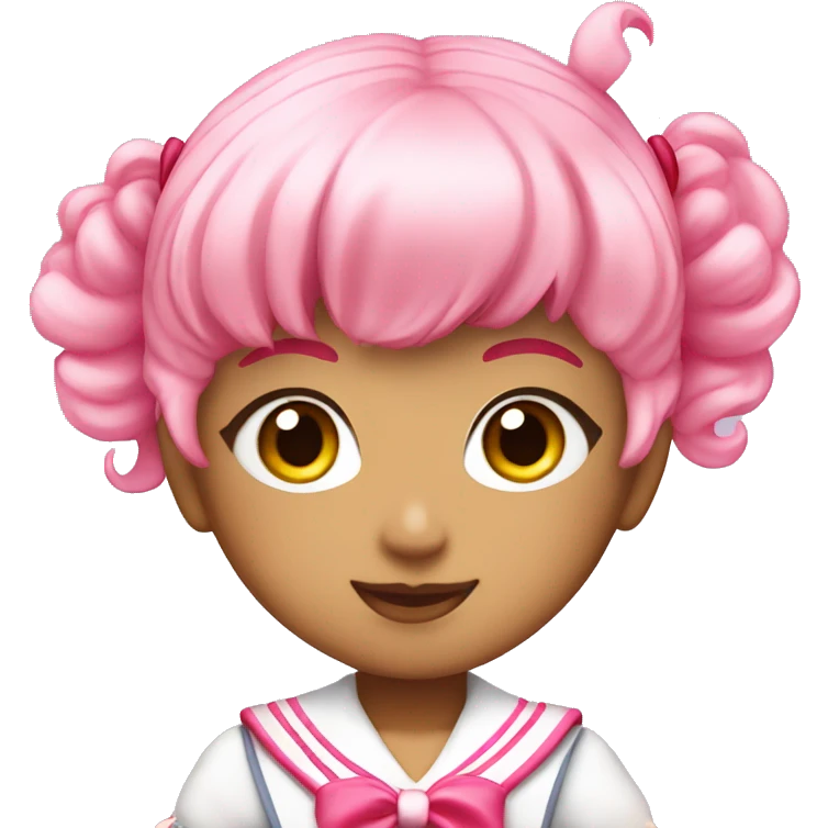 Sailor Chibi Moon in Sailor Costume with Pink hair emoji