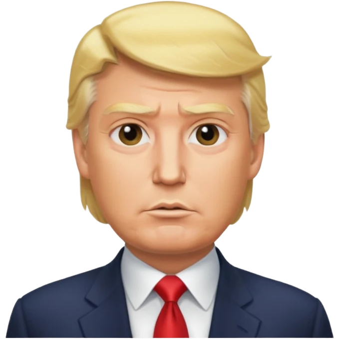 Create a realistic portrait of Trump with styled blond hair & strong lighting. emoji