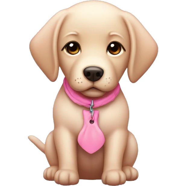 A pupa of labrador girl with somenthing pink  emoji
