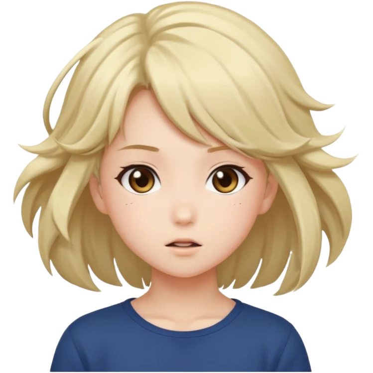 cute anime girl with blowing hair emoji