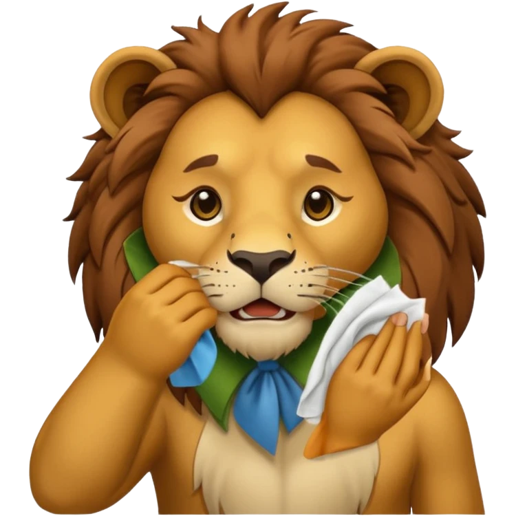 lion wiping its nose emoji