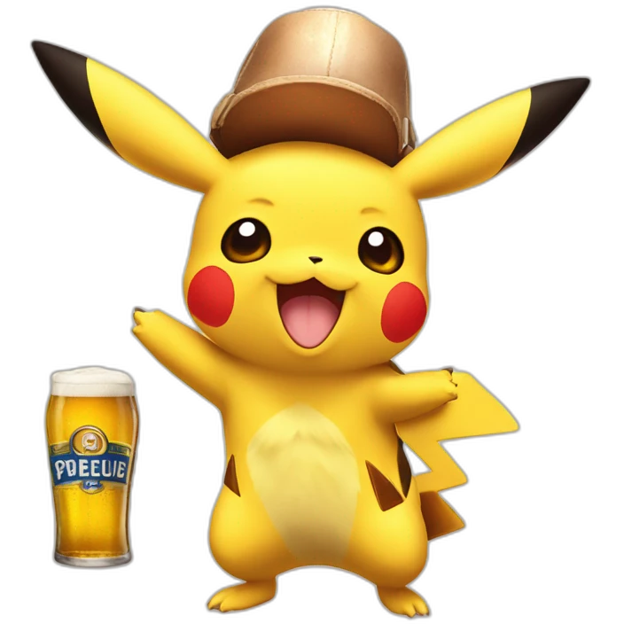 Pikachu bière 🍺 emoji