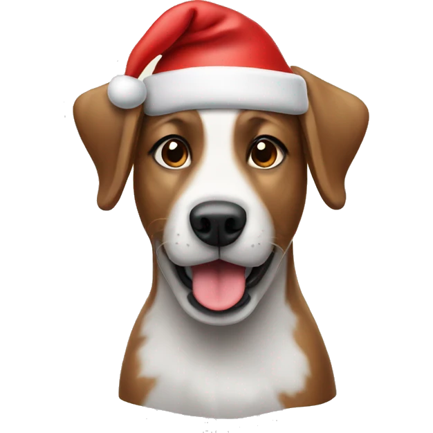 Dog with Christmas hat  emoji