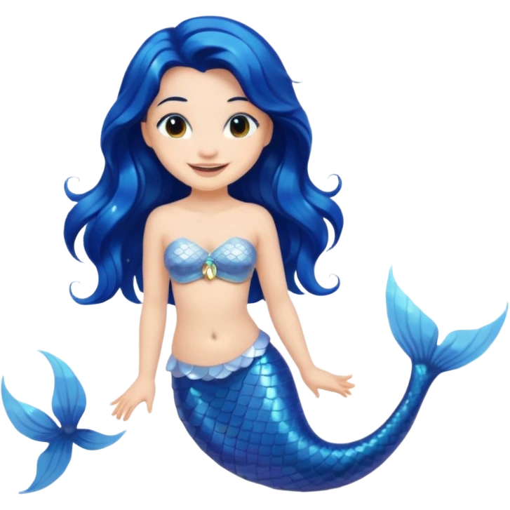 White brunette hair mermaid  emoji