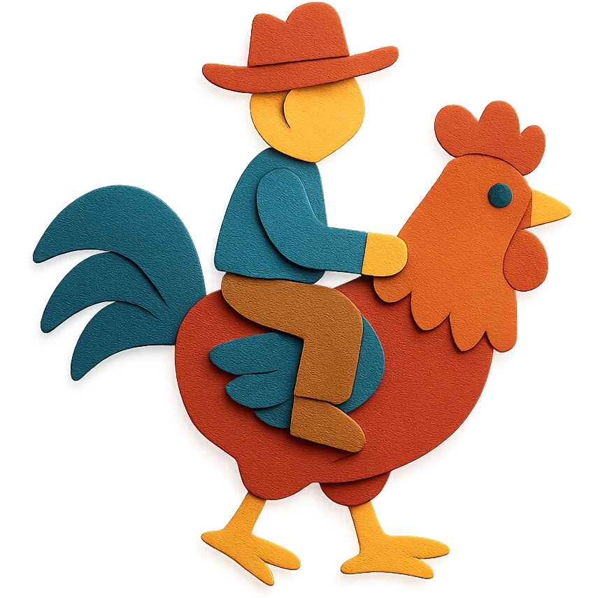 rider on a rooster emoji