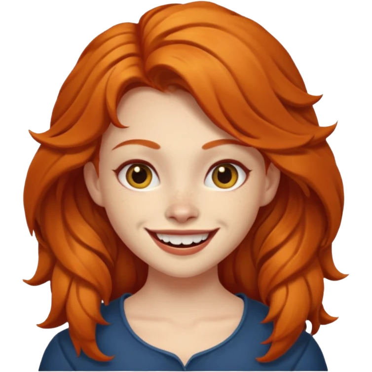 Werewolf ginger girl with a smile emoji