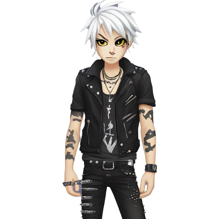 edgy punk rocker vkei anime cat boy emoji