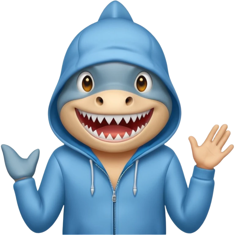 Shark in shock with a hoodie emoji