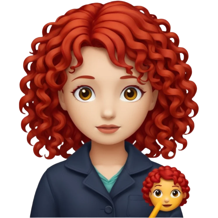 girl red hair curly emoji