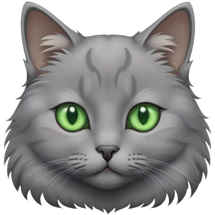 gray cat with green eyes emoji