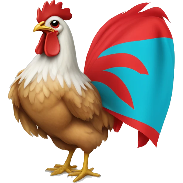chicken with the color of Türkiye flag emoji