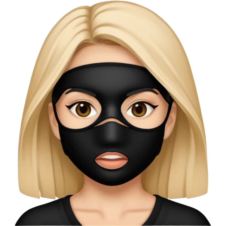 A woman with a face mask that only covers her face emoji