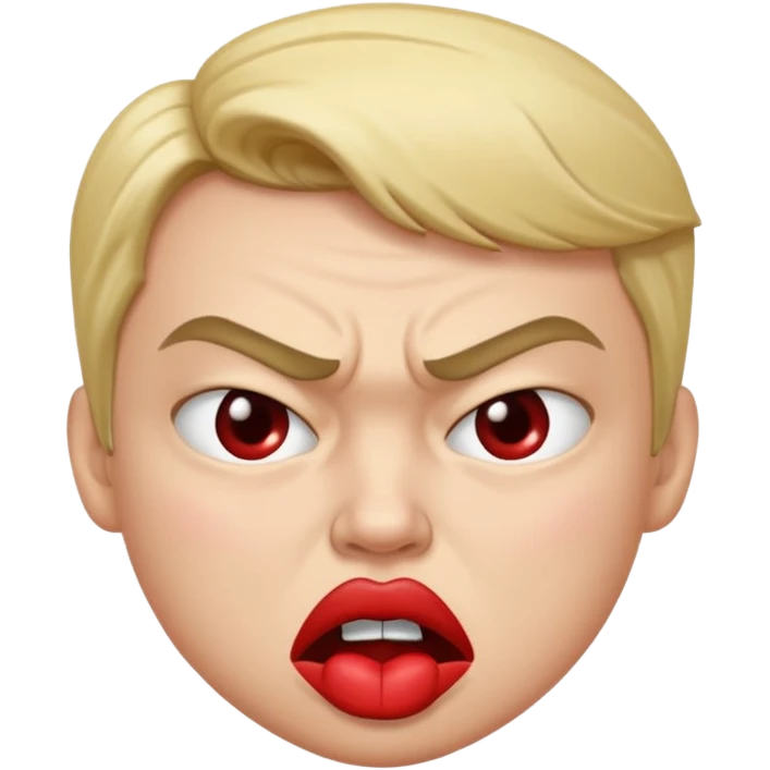 Angry kiss face emoji
