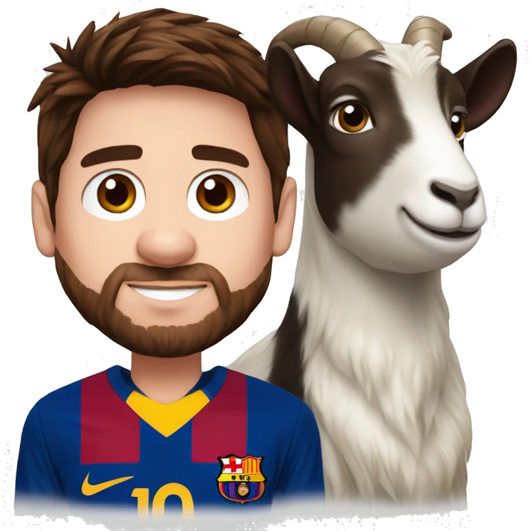 lionel messi and a goat emoji